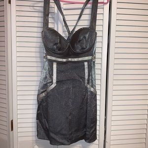 Sexy silver cocktail dress